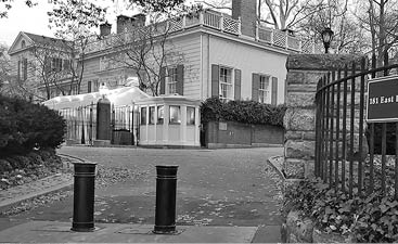 New York, NY - 12.03.2018 : Gracie Mansion in Manhattan. Joseph Esposito was fired and arrived to the mansion to speak with Mayor Deblasio himself. 