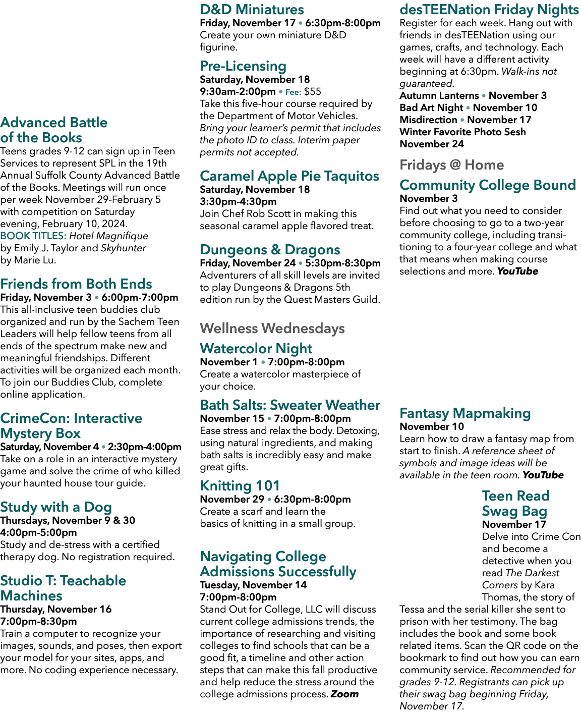 Advanced Battle of the Books Teens grades 9 12 can sign up in Teen Services to represent SPL in the 19th Annual Suffo...