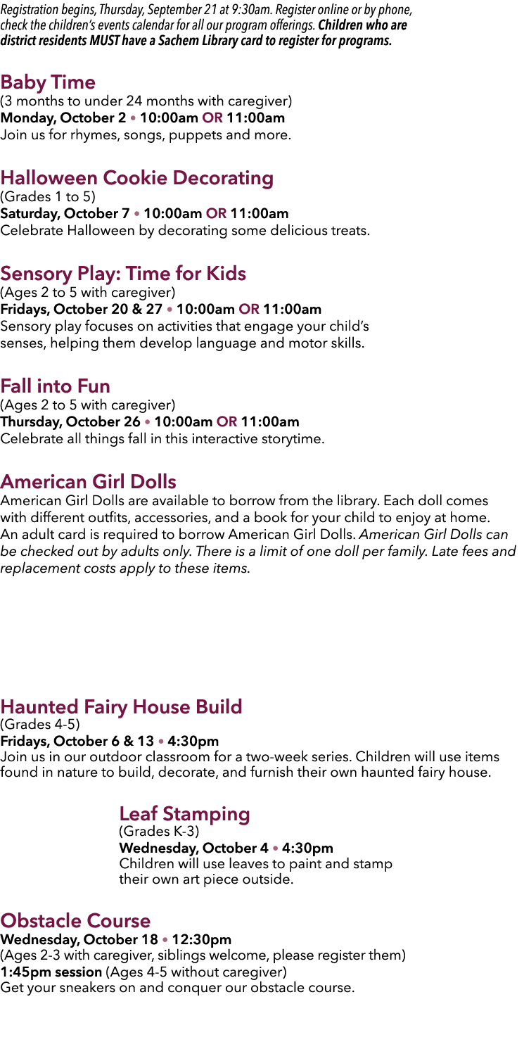 Children S Events Calendar 2023