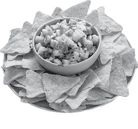 Pineapple salsa with nachos, summer party food